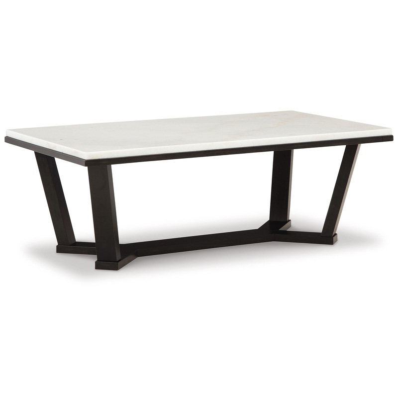 Fostead – White / Espresso – Rectangular Cocktail Table