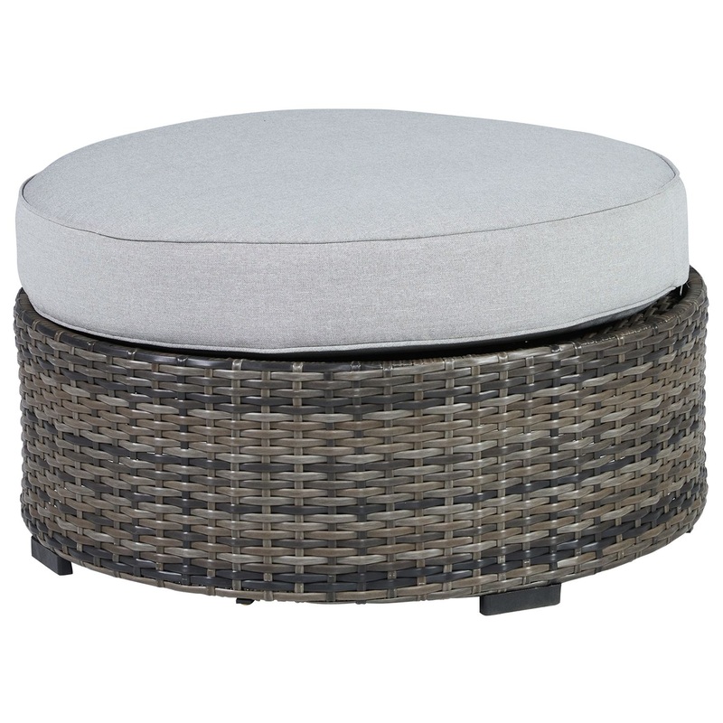Harbor Court – Gray – Ottoman with Cushion