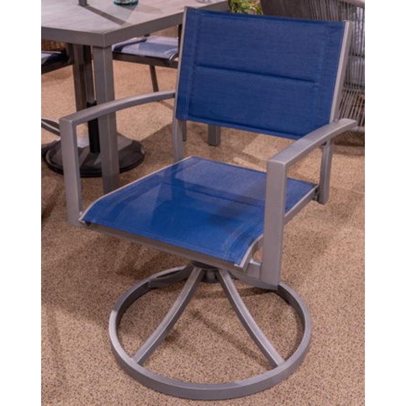 Rocky Creek – Blue / Gray – Sling Swivel Chair (Set of 2)