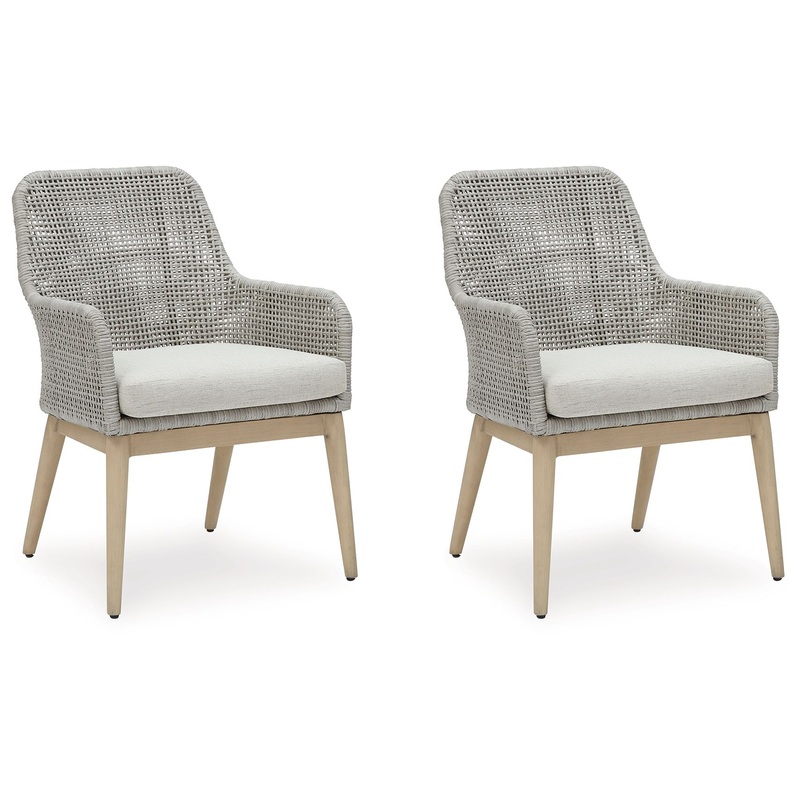 Seton Creek – Gray – Arm Chair With Cushion (Set of 2)
