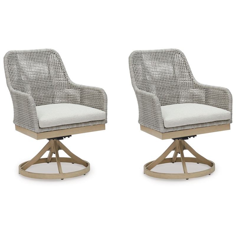 Seton Creek – Gray – Swivel Chair With Cushion (Set of 2)