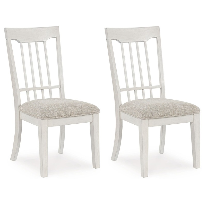 Shaybrock – Antique White / Brown – Dining Upholstered Side Chair (Set of 2)