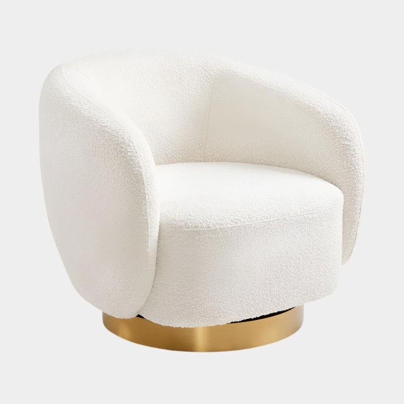 Aspen Gold Accent Chair Boucle Fabric