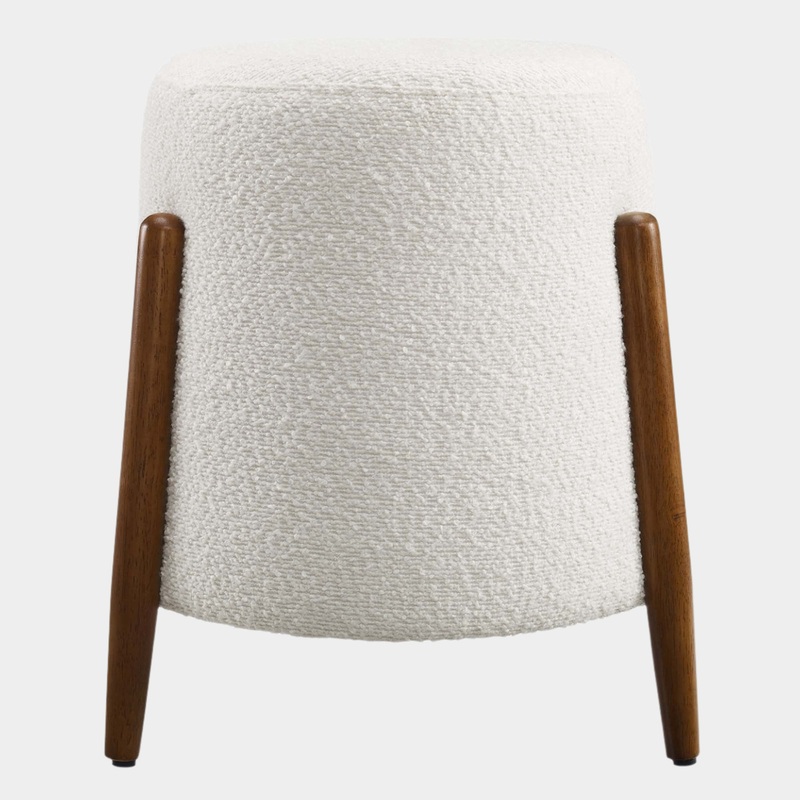 Riven Upholstered Boucle Fabric Ottoman