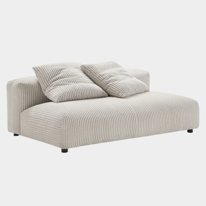 Solace Modular Corduroy Upholstered Armless Loveseat