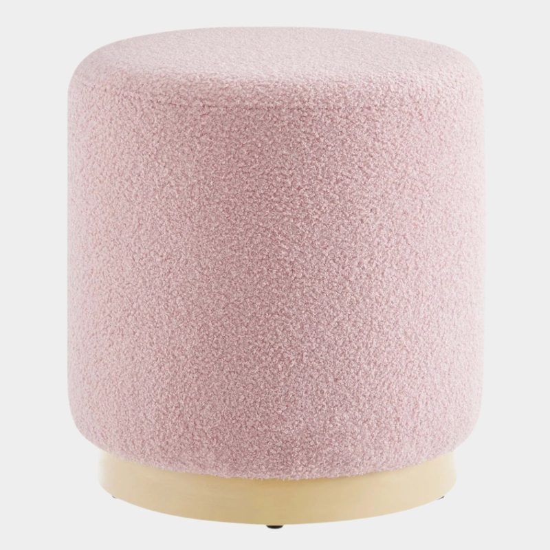 Tilden Round Sherpa Upholstered Ottoman