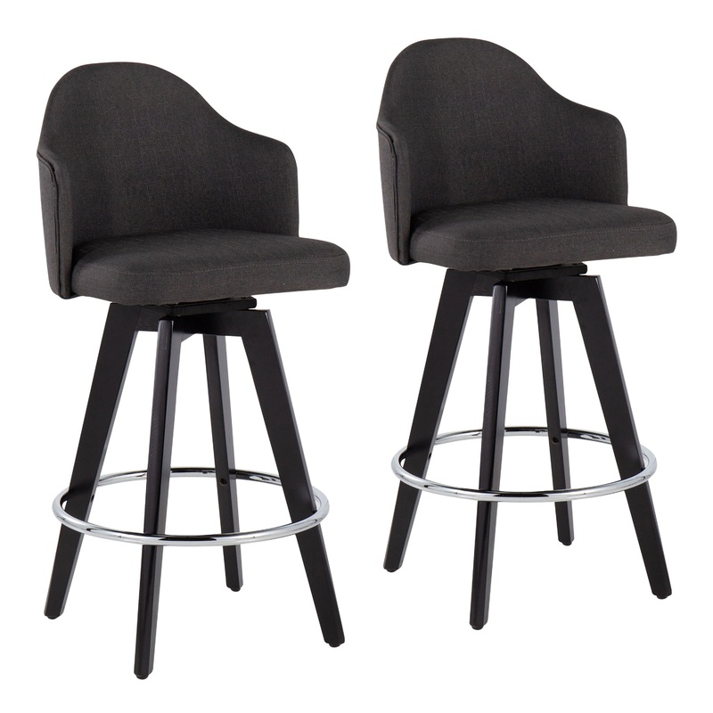 Ahoy – Contemporary Fixed Height Counter Stool With Round Footrest (Set of 2)