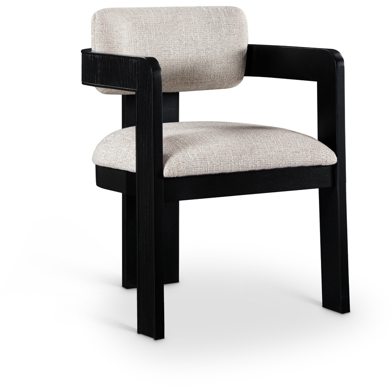 Sacha – Linen Dining Chair With Black Base (Set of 2)