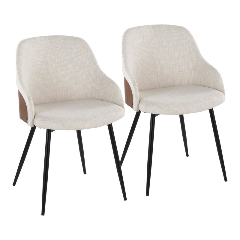 Bacci – Chair (Set of 2) – Black Metal, Walnut Wood