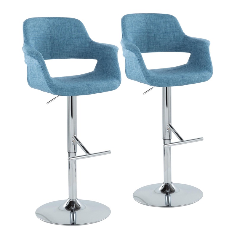 Vintage Flair – Mid Century Modern Adjustable Barstool & Straight T Footrest (Set of 2)