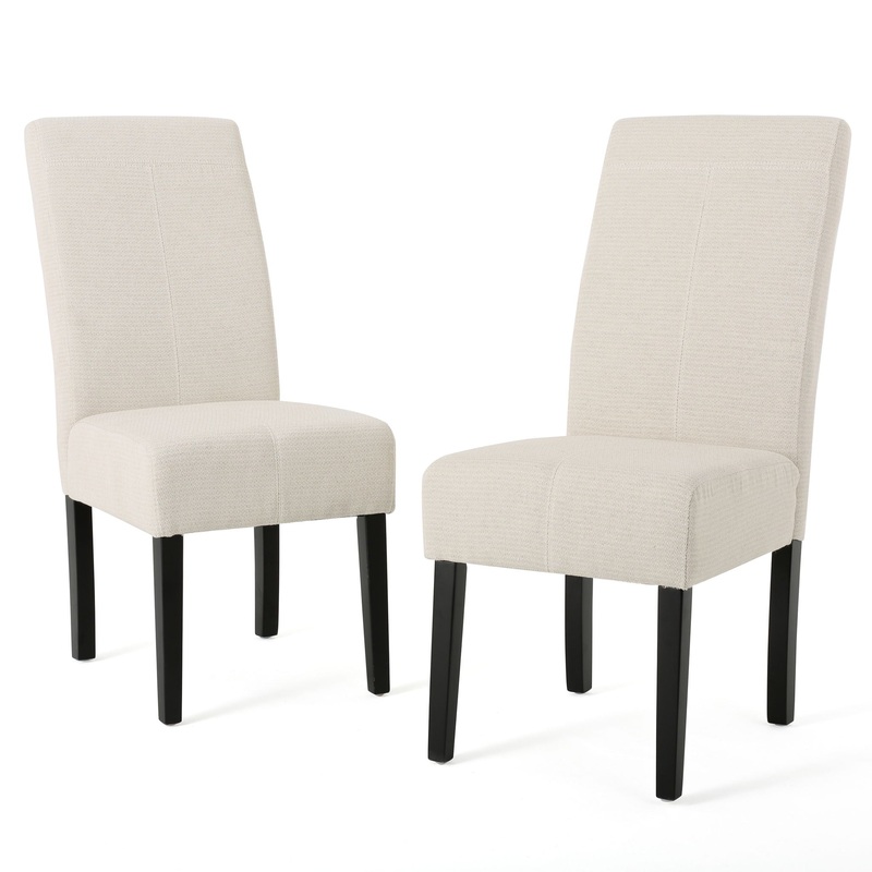 Upholstered Dining Chairs, Modern Fabric Dining Room Chair (Set of 2) – Beige