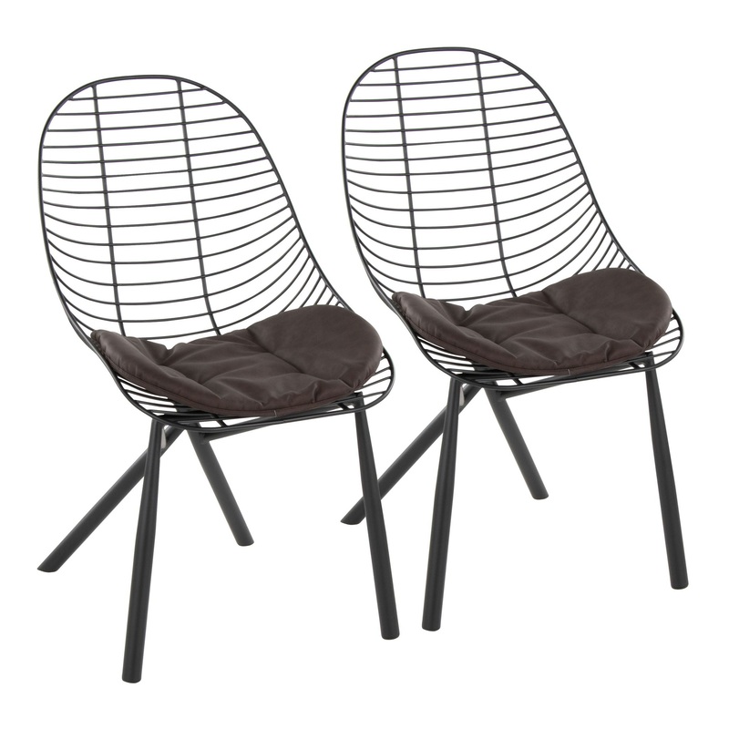 Wired – Contemporary Chair (Set of 2) – Black / Espresso