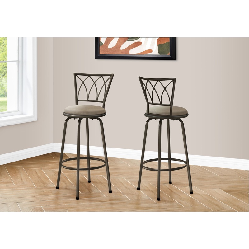 Swivel Bar Stool With Bar Height (Set of 2) – Espresso