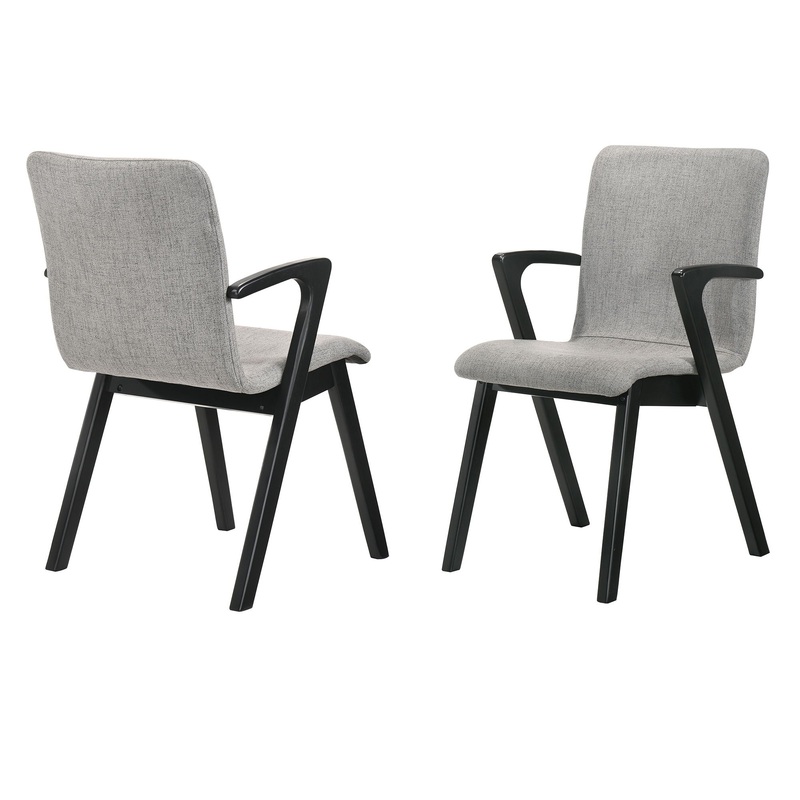 Varde – Upholstered Dining Chairs (Set of 2) – Black / Gray
