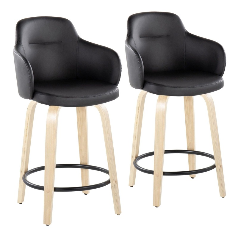 Boyne – 24″ Fixed-height Counter Stool (Set of 2) – Black And Beige