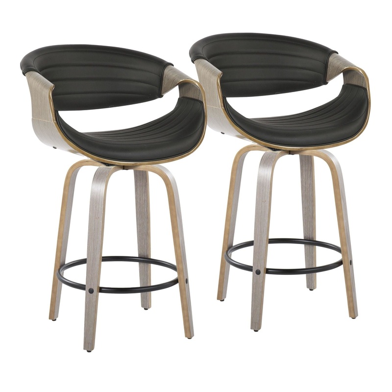 Symphony – 26″ Fixed-Height Counter Stool (Set of 2) – Gray Base