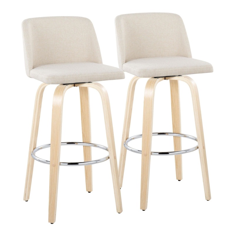 Toriano – 30″ Fixed-height Barstool (Set of 2) – Cream Noize