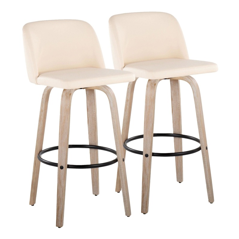 Toriano – 30″ Fixed-height Barstool (Set of 2) – Light Brown And Black