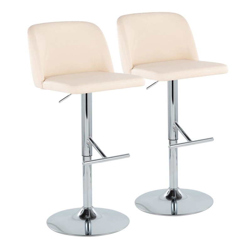 Toriano – Adjustable Barstool (Set of 2) – Beige