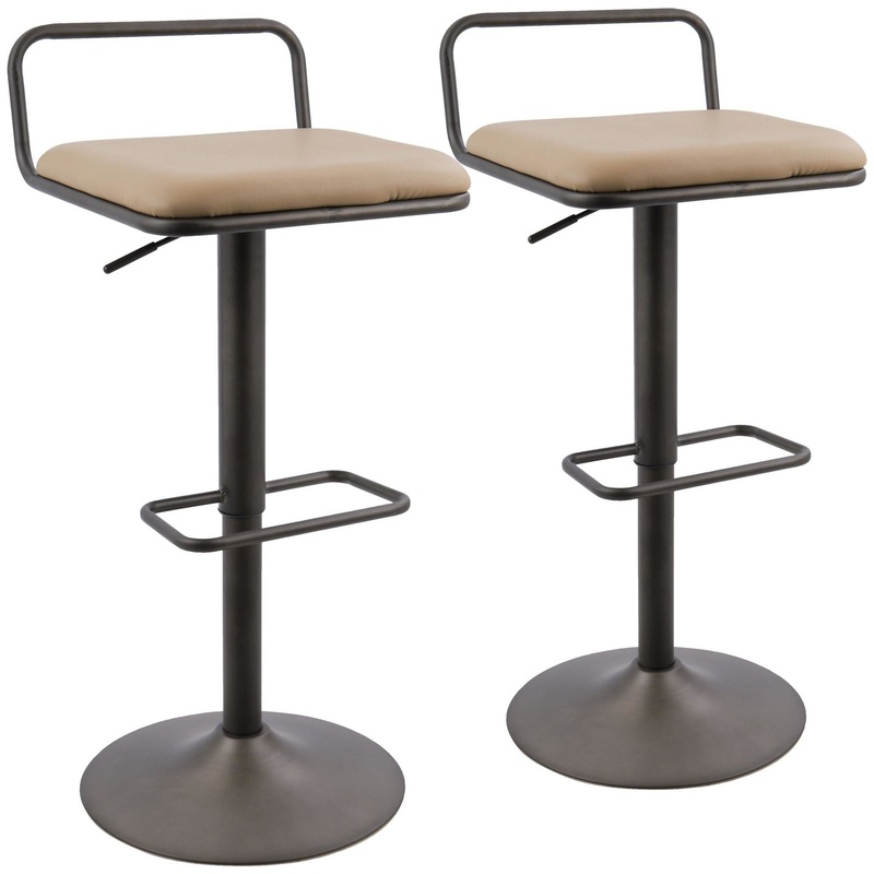 Beta – Barstool – Antique And Camel Faux Leather (Set of 2)