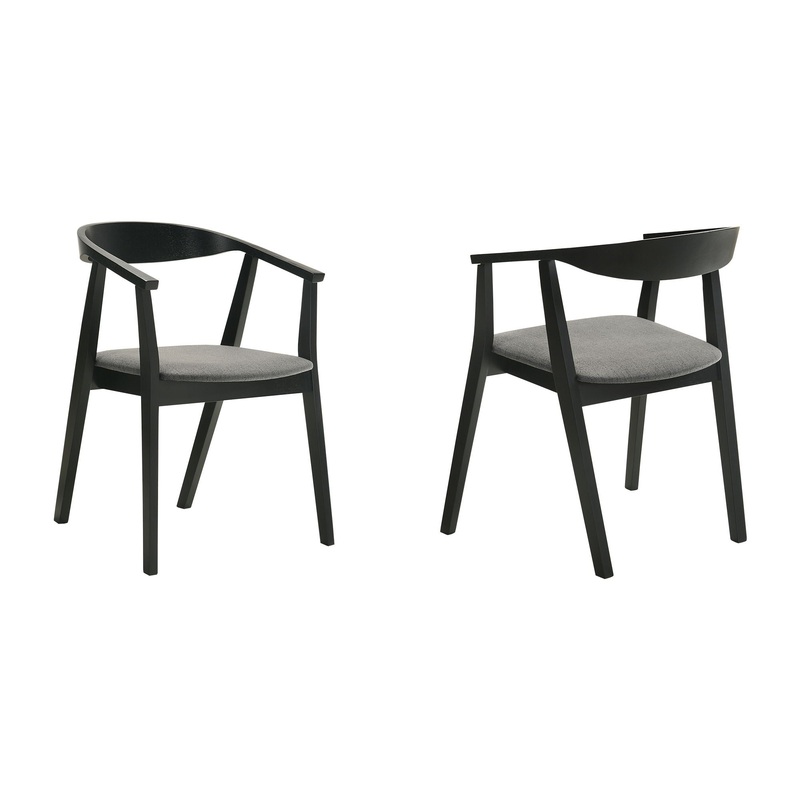 Santana – Wood Dining Chair (Set of 2) – Black / Charcoal