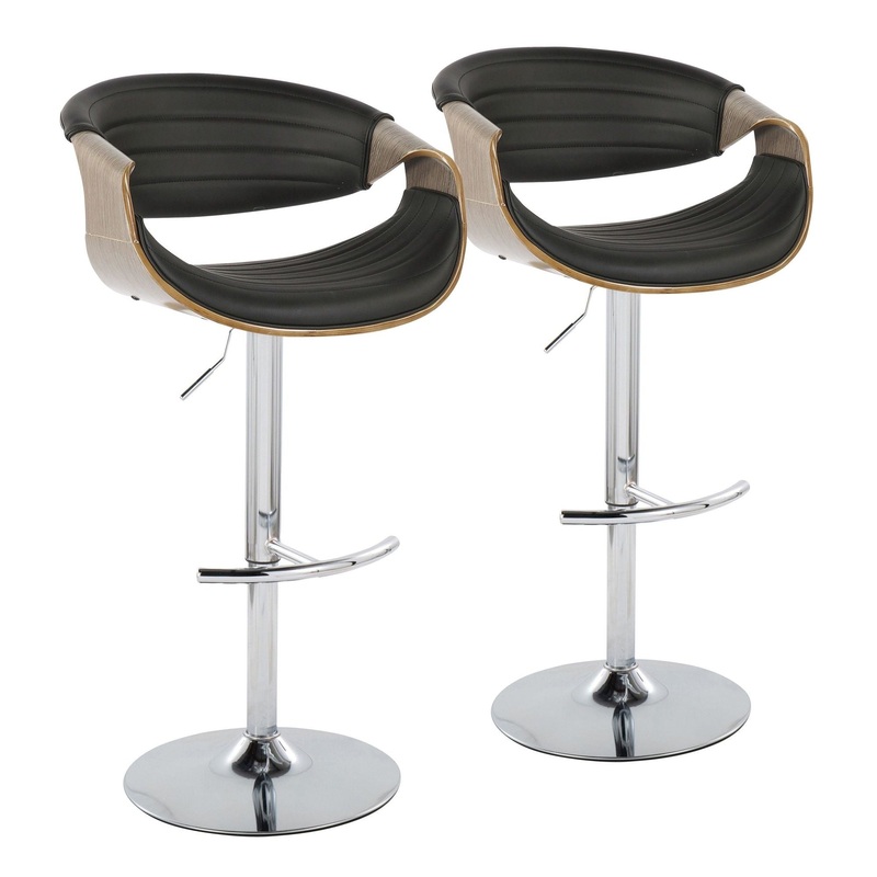 Symphony – Adjustable Barstool (Set of 2) – Chrome Base