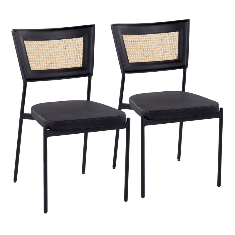 Tania – Rattan Dining Chair (Set of 2) – Black