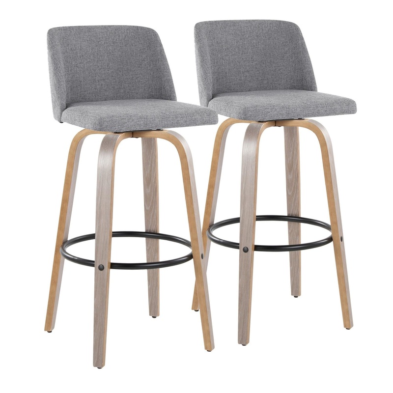 Toriano – 30″ Fixed-Height Fabric Barstool (Set of 2)