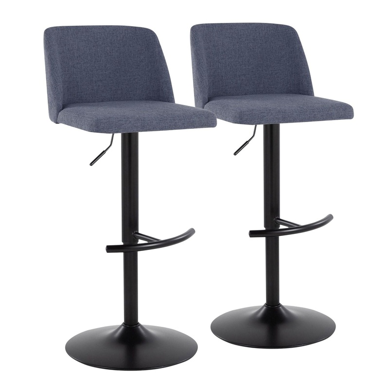 Toriano – Adjustable Barstool (Set of 2) – Black Base