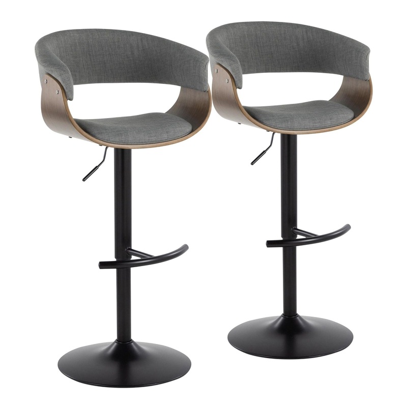 Vintage Mod – Adjustable Barstool (Set of 2) – Black Base