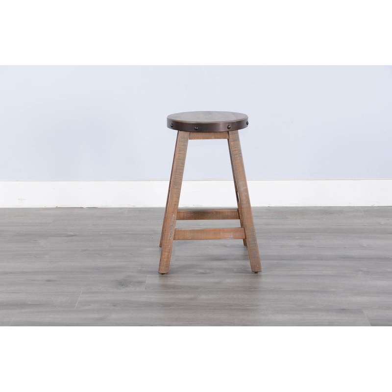 San Diego – 24″H Stool, Wood Seat – Dark Brown