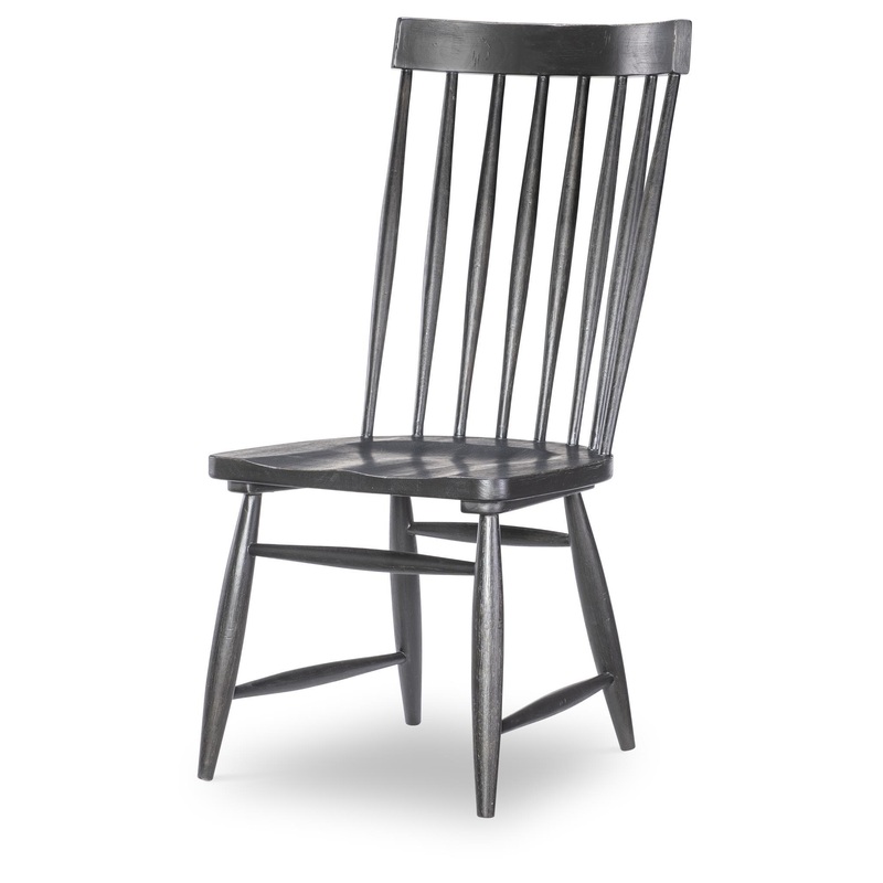 Vintage Market – Windsor Side Chair With Tapered Spindles (Set of 2) – Kettle Black