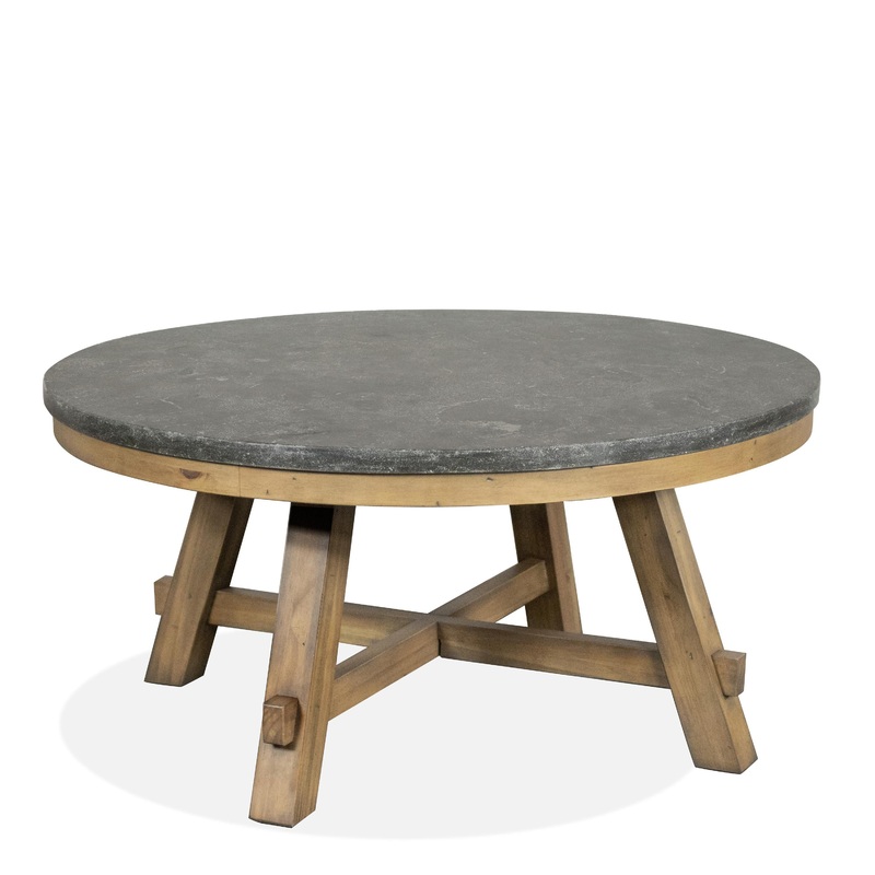 Weatherford – Round Cocktail Table – Reclaimed Natural Pine