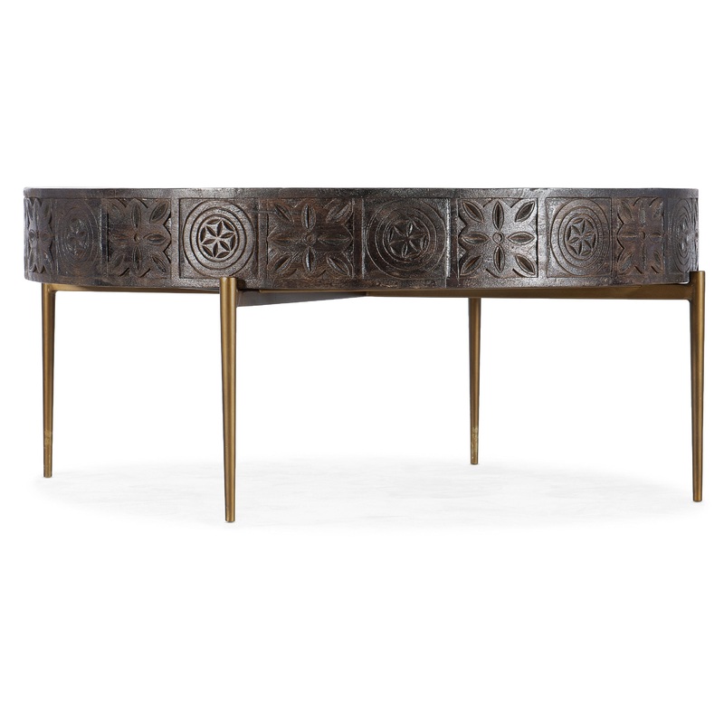 Commerce And Market – Carved Round Cocktail Table