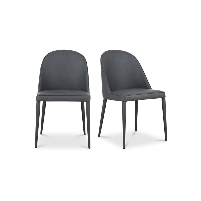 Burton – Vegan Leather Dining Chair (Set of 2) – Black