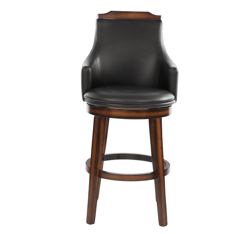 Bayshore – Swivel Pub Height Chair (Set of 2) – Dark Brown / Black