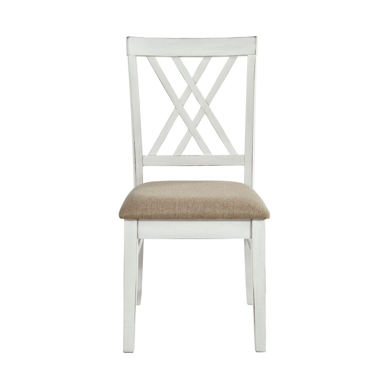 Brunson – Side Chair (Set of 2) – Khaki / White