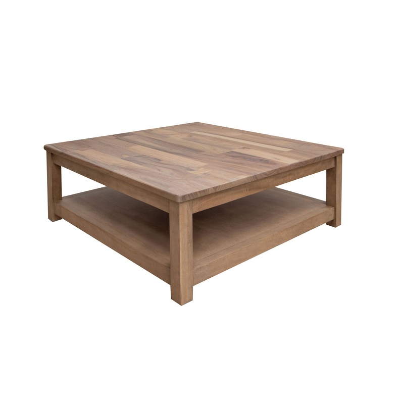 Natural Parota – Square Cocktail Table – Brown Cappuccino