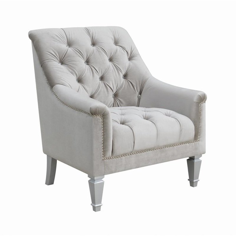 Avonlea Sloped Arm Tufted Chair Grey
