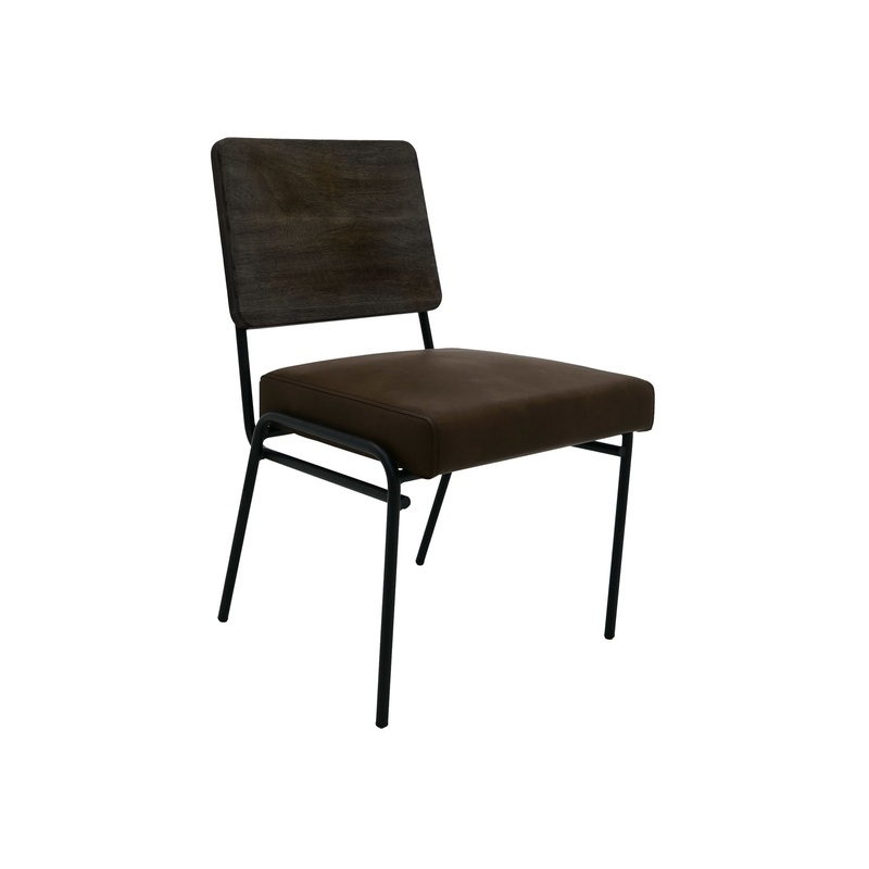 Black Balam – Upholstered Seat & Metal Base Chair (Set of 2) – Oil Black