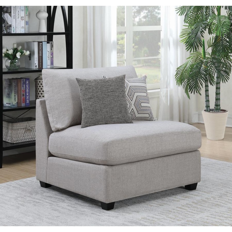 Cambria Upholstered Armless Chair Grey