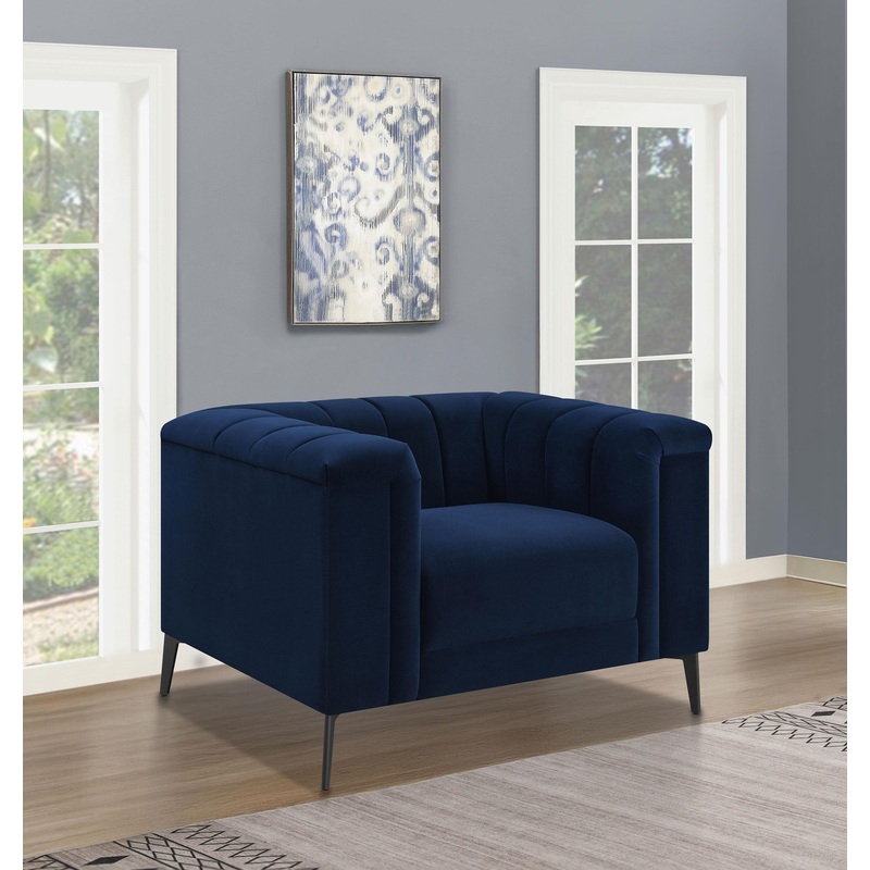 Chalet Tuxedo Arm Chair Blue