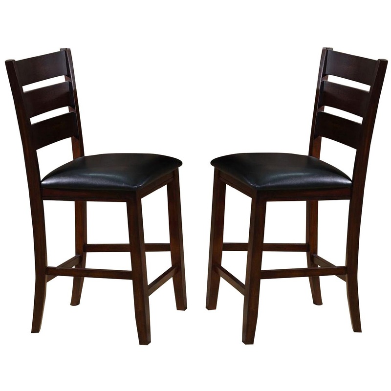 Crown Mark Bardstown Counter Height Chair in Espresso (Set of 2)