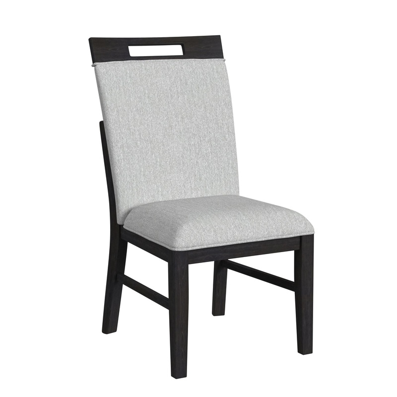 Transcend – Dining Side Chair With Fabric (Set of 2) – Charcoal And Light Gray
