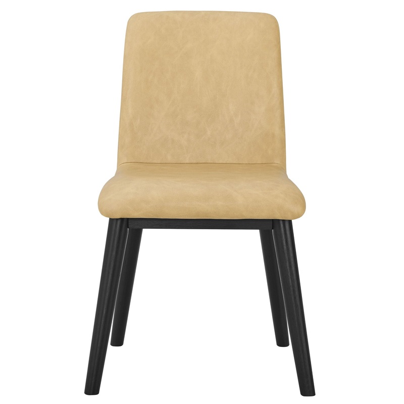 Vida Black – PU Side Chair (Set of 2) – Sand