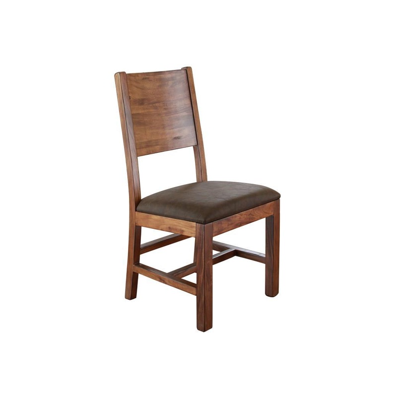 Parota Chair w/Solid Wood – Faux Leather Seat**
