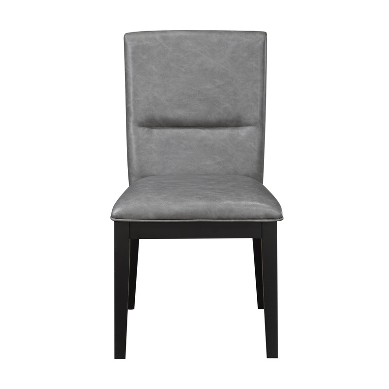 Amy – Faux Leather Side Chair (Set of 2) – Gray