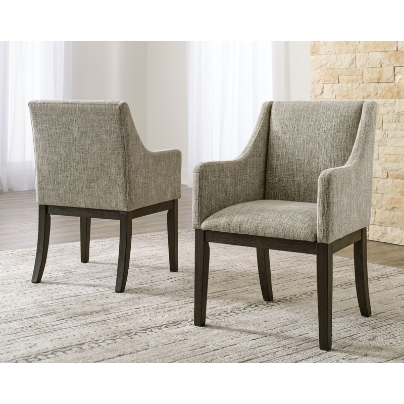 Burkhaus – Beige / Dark Brown – Dining UPH Arm Chair (Set of 2)