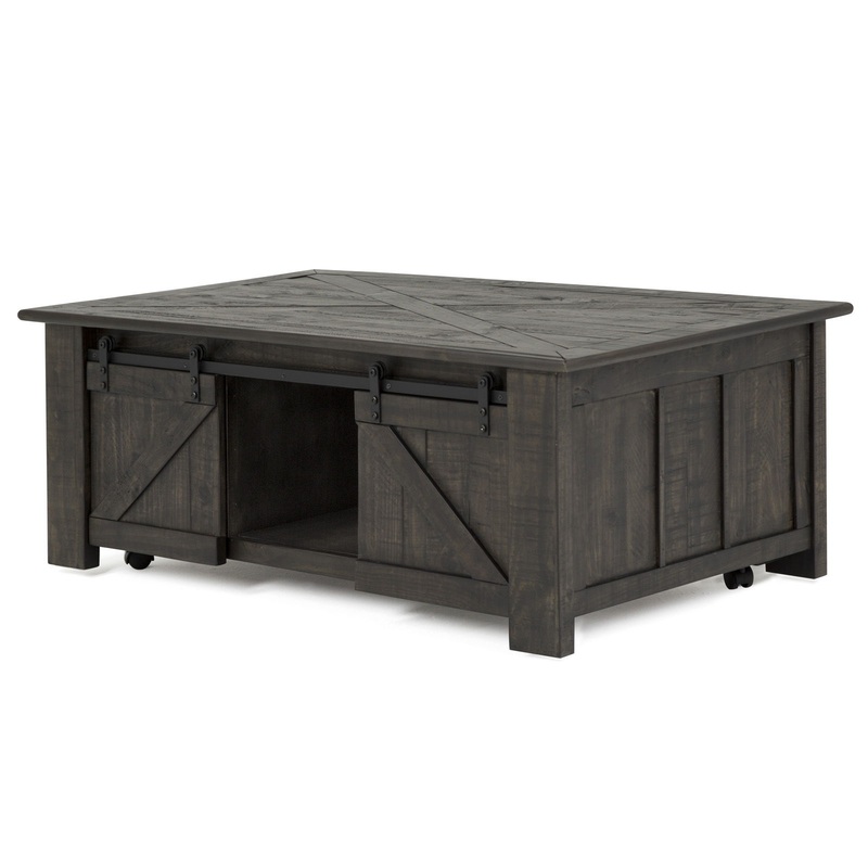 Garrett – Rectangular Lift-top Cocktail Table With Casters – Weathered Charcoal