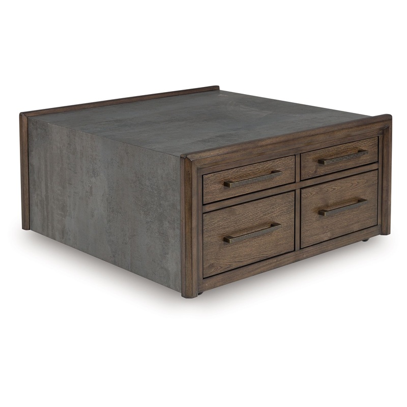 Kallenny – Brown / Gray – Square Cocktail Table